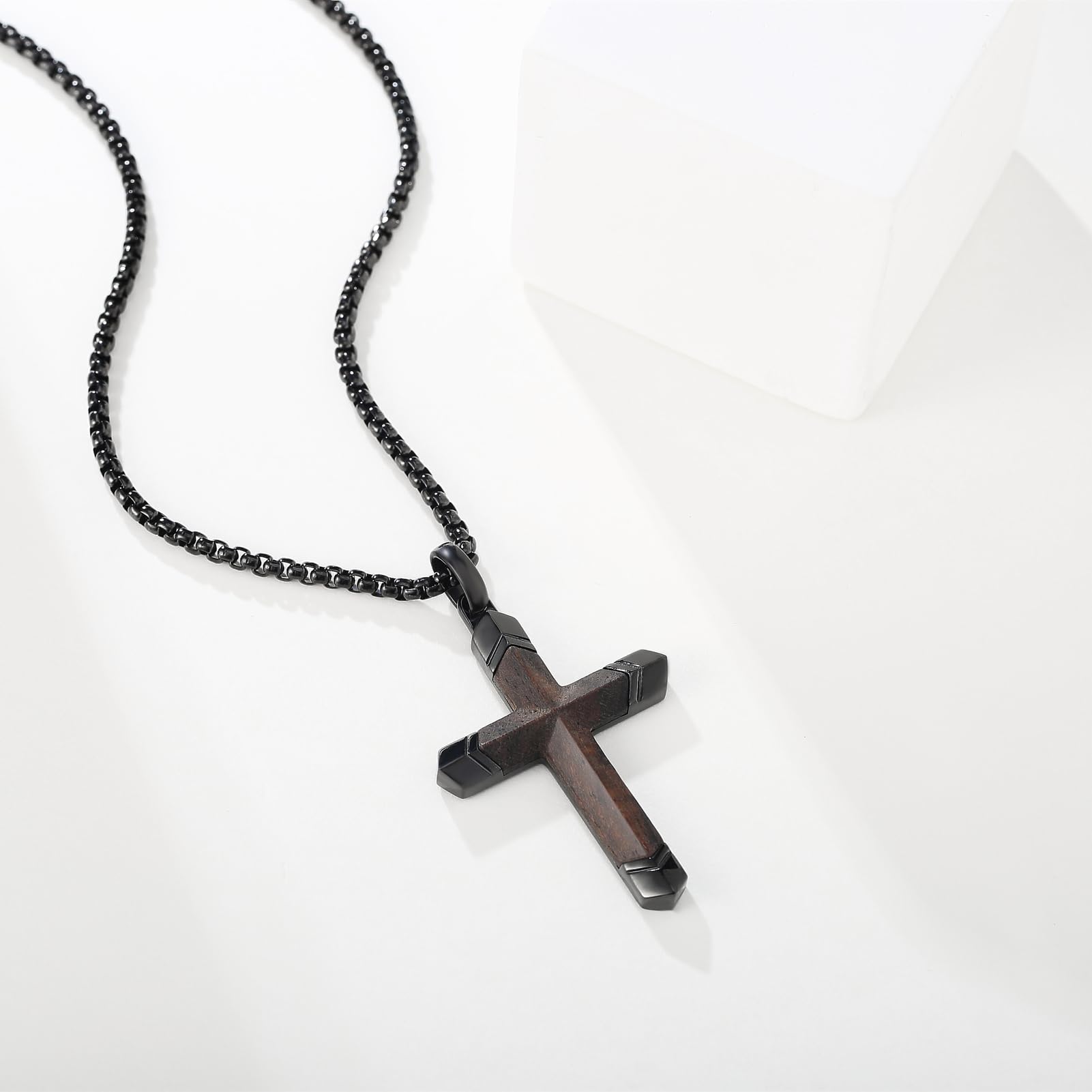 Wood Crucifix Pendant