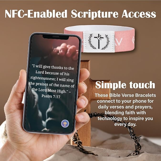 Helpful NFC Scripture Pink Bracelet
