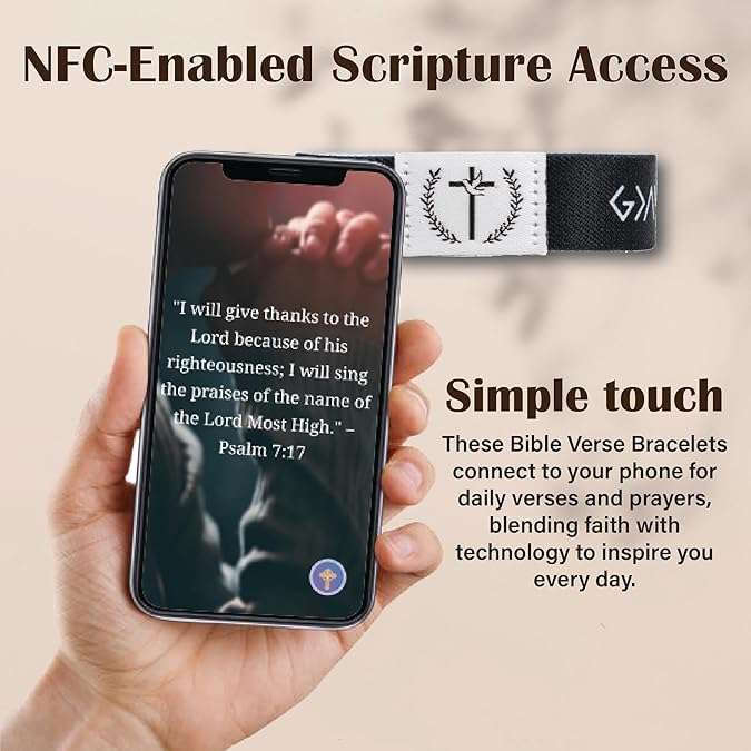 Unisex, Helpful NFC Scripture Bracelet