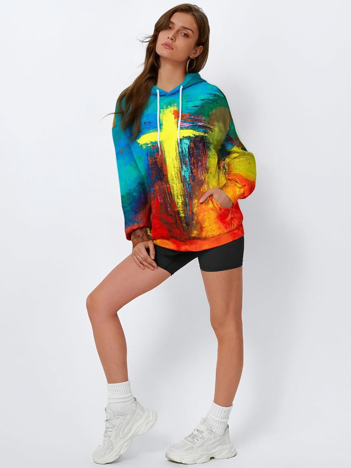 Striped Cross Sweatshirt, Pullover