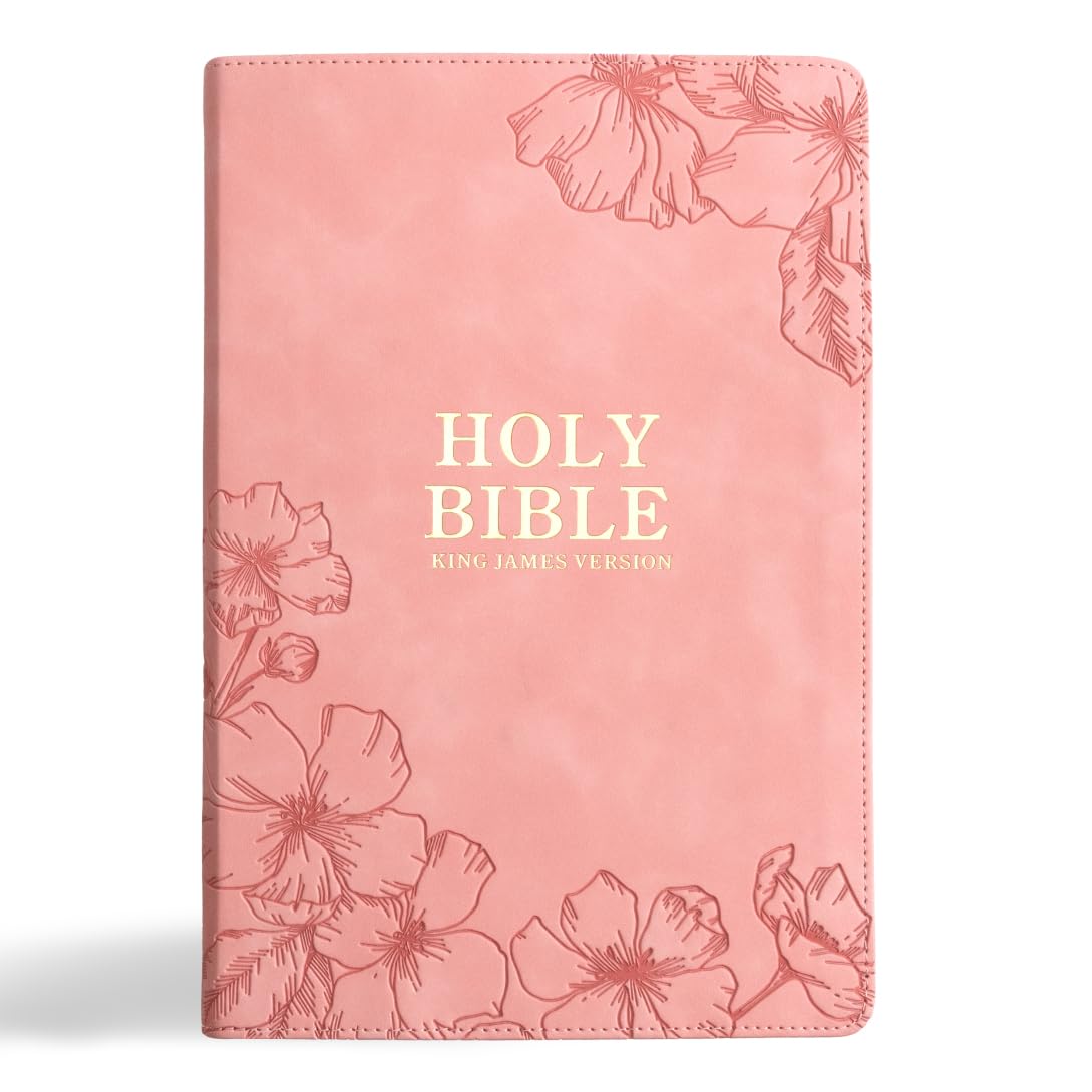 KJV Giant Print with Cross-References, Soft Pink Leather Touch