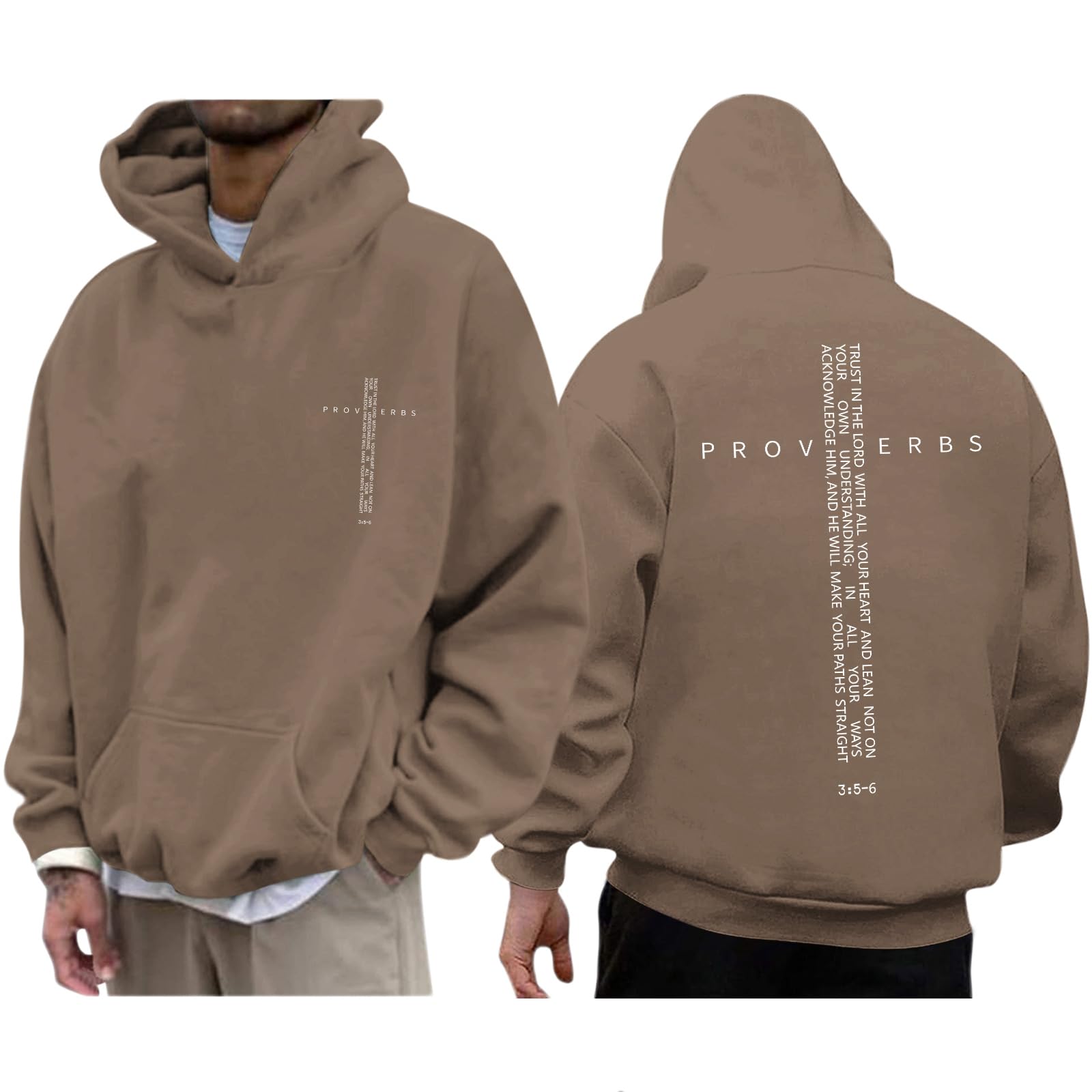 Men Hoodie/ Faith Cross/Vintage Bible Verse/Graphic Pullover