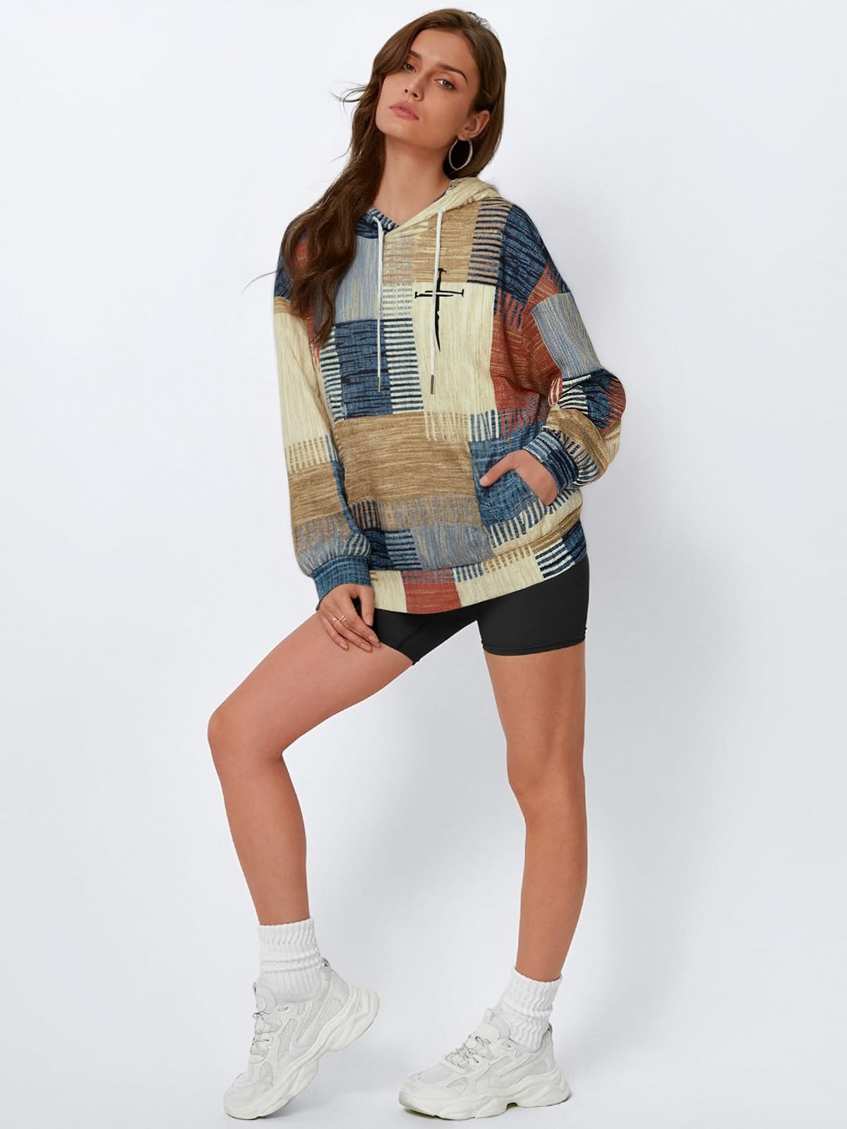 Brown Blend, Striped Cross Sweatshirt, Pullover