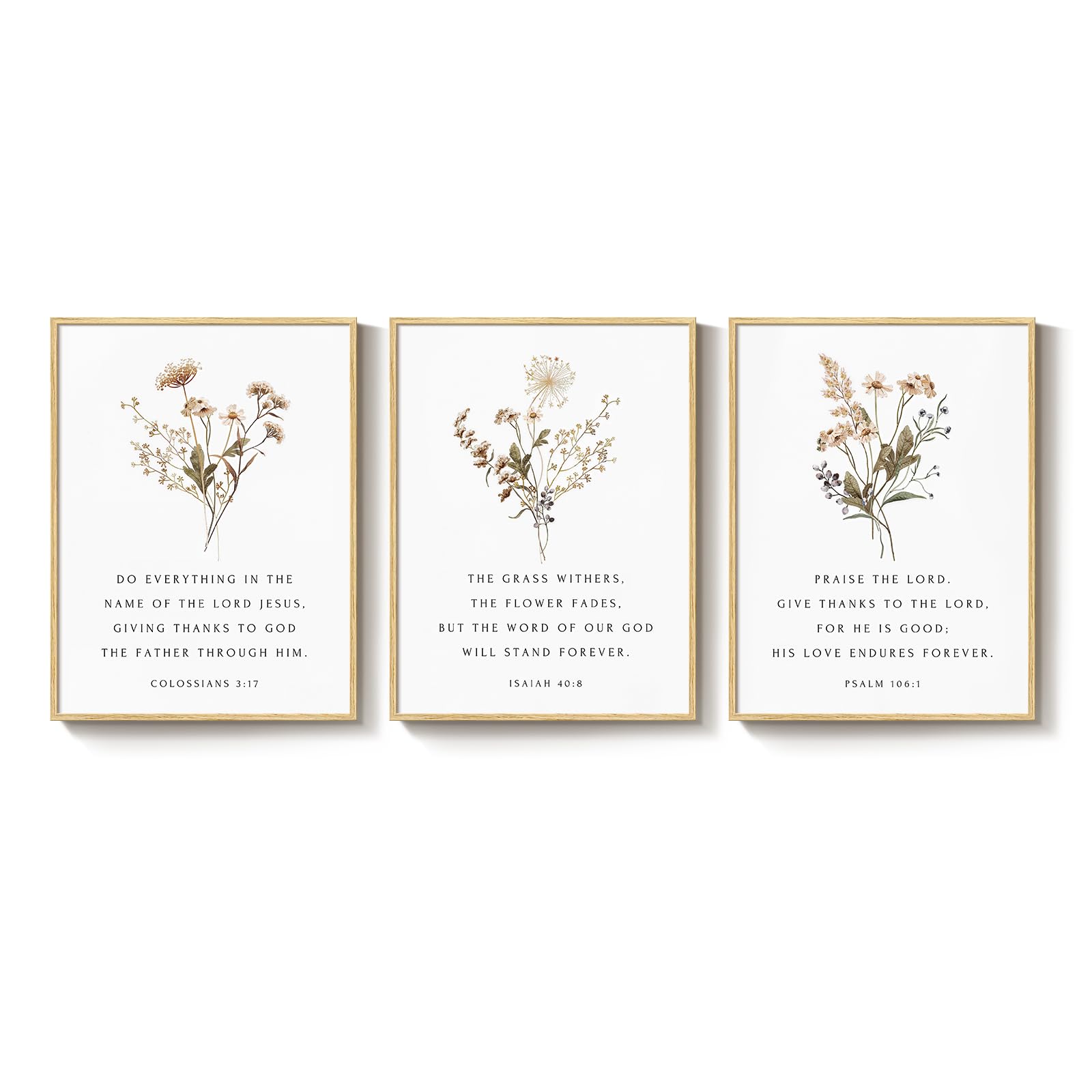 Set of 3 Framed Christian Scripture Wall Art Set of 3, 12x16