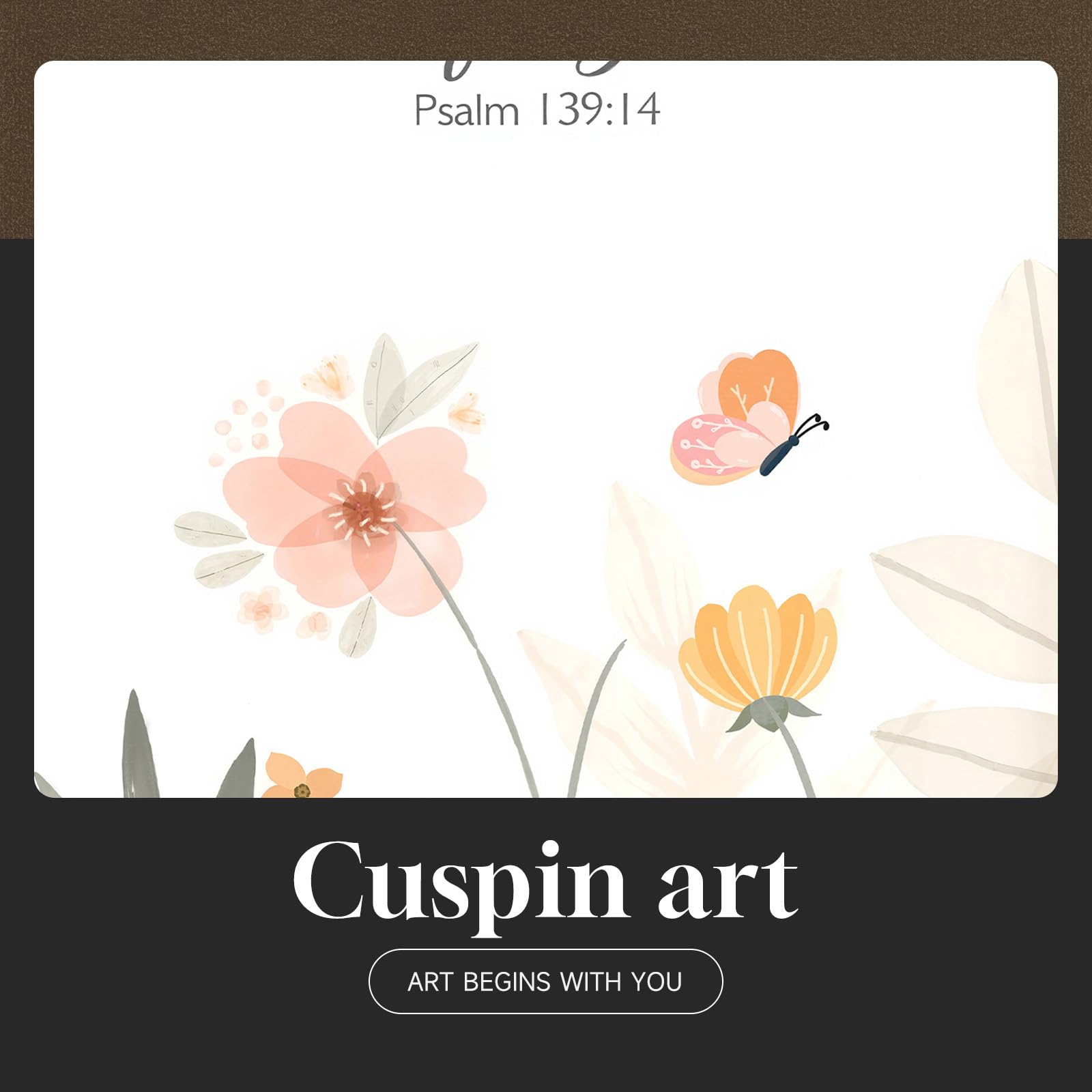 3 Set, Framed Christian Wall Art , Botanical Floral Scripture , 12x16