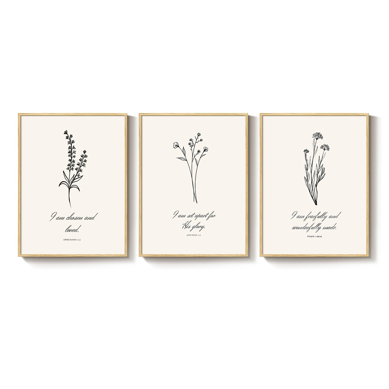 3 Set Framed Floral Wall Art, 12x16 Inch