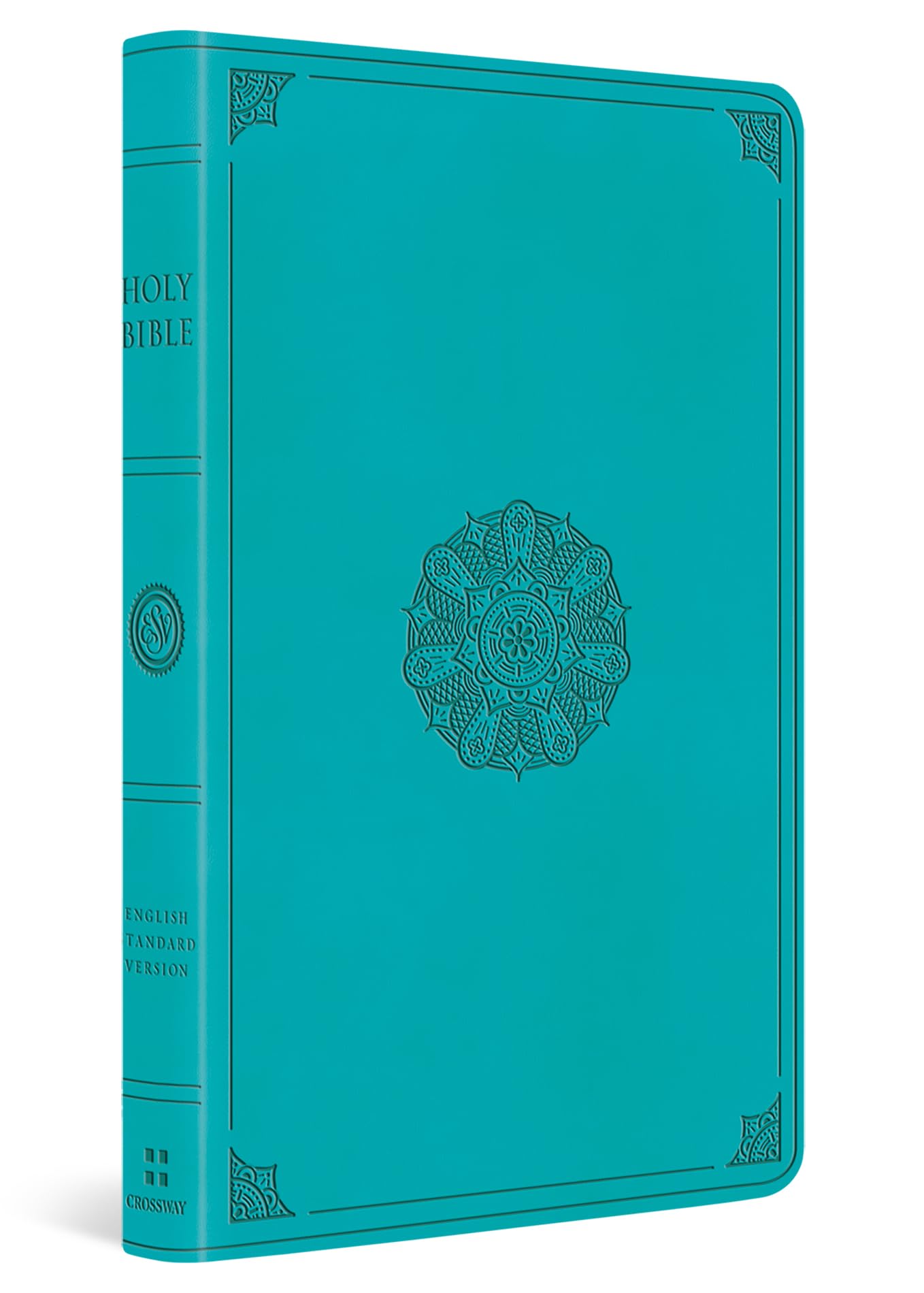 ESV Large Print, Turquoise, Emblem Design