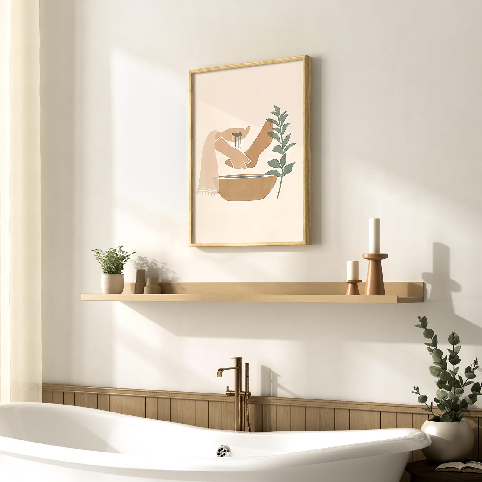 Framed Jesus Washing Feet Canvas Print, 12x16 In