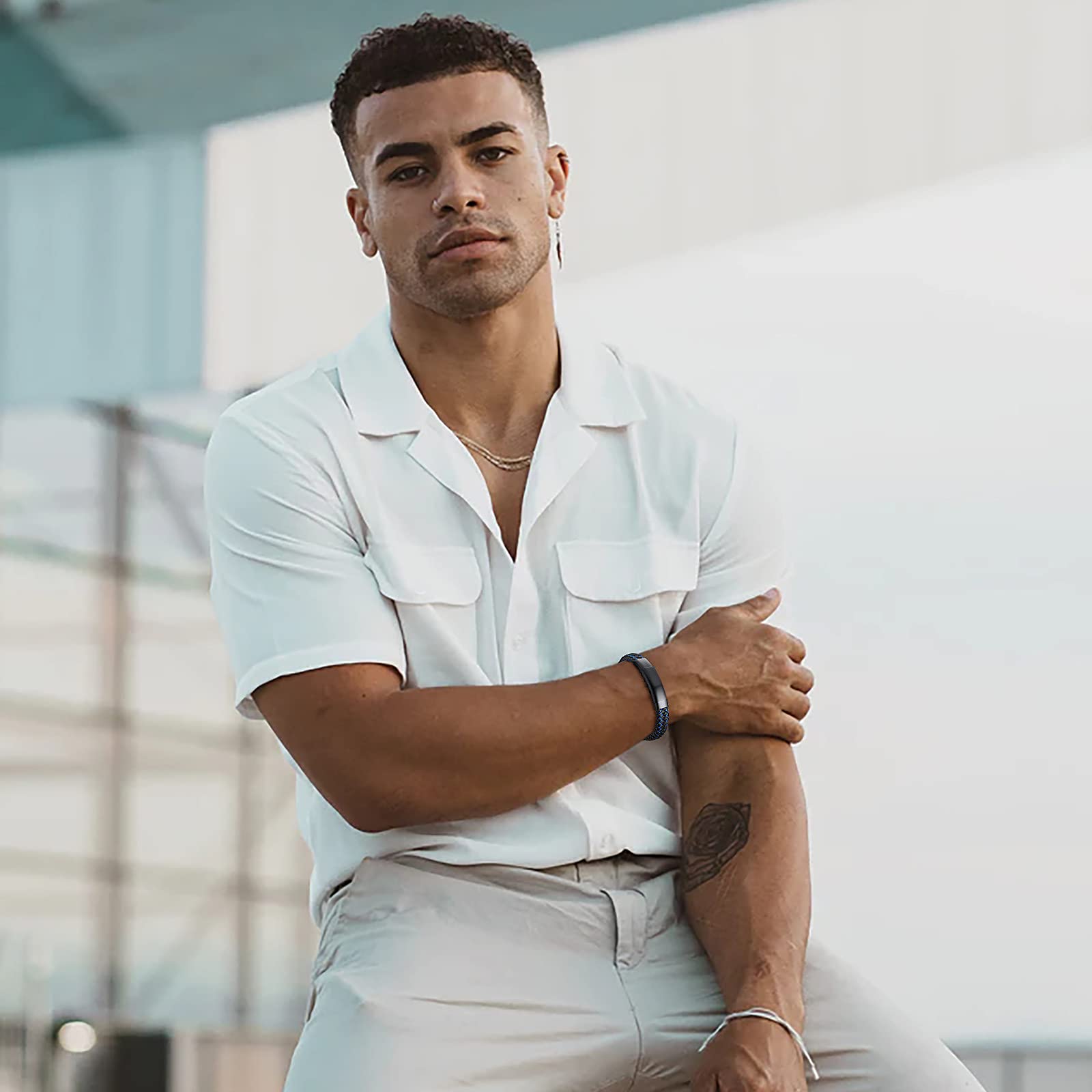 Joshua 1.9 Bible Verse Leather Cross Bracelet