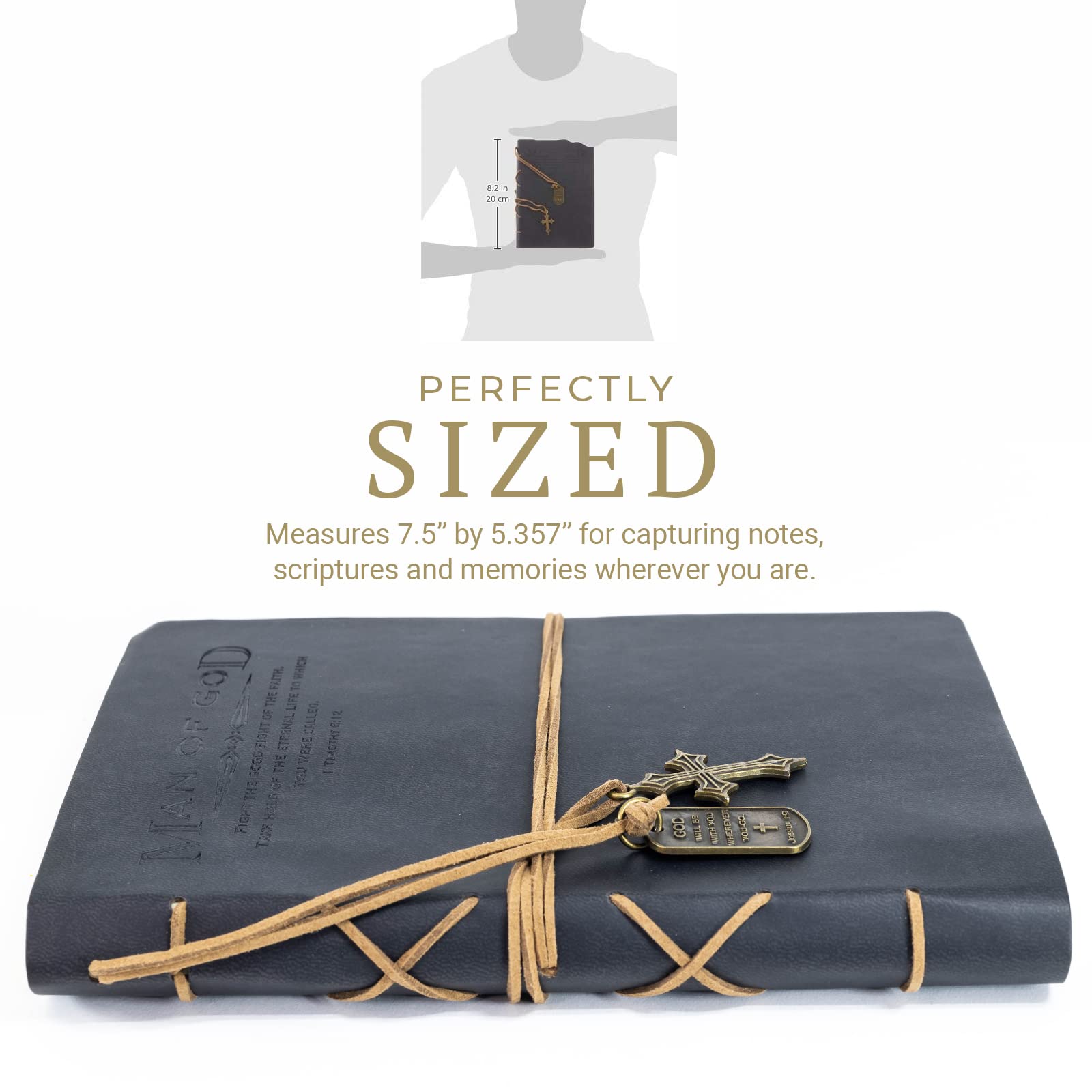 Journal, Man of God w/ Black Cross Charm