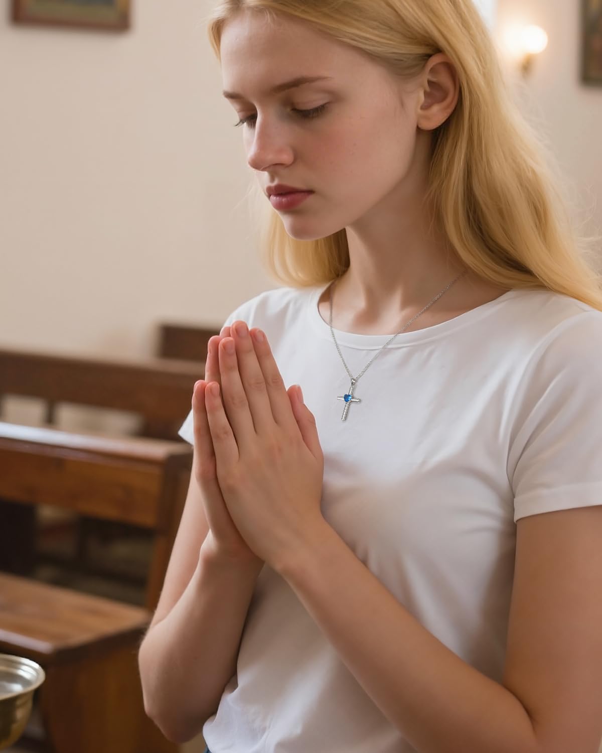 Fine Jewelry, Heart Birthstone Faith Protection Necklace