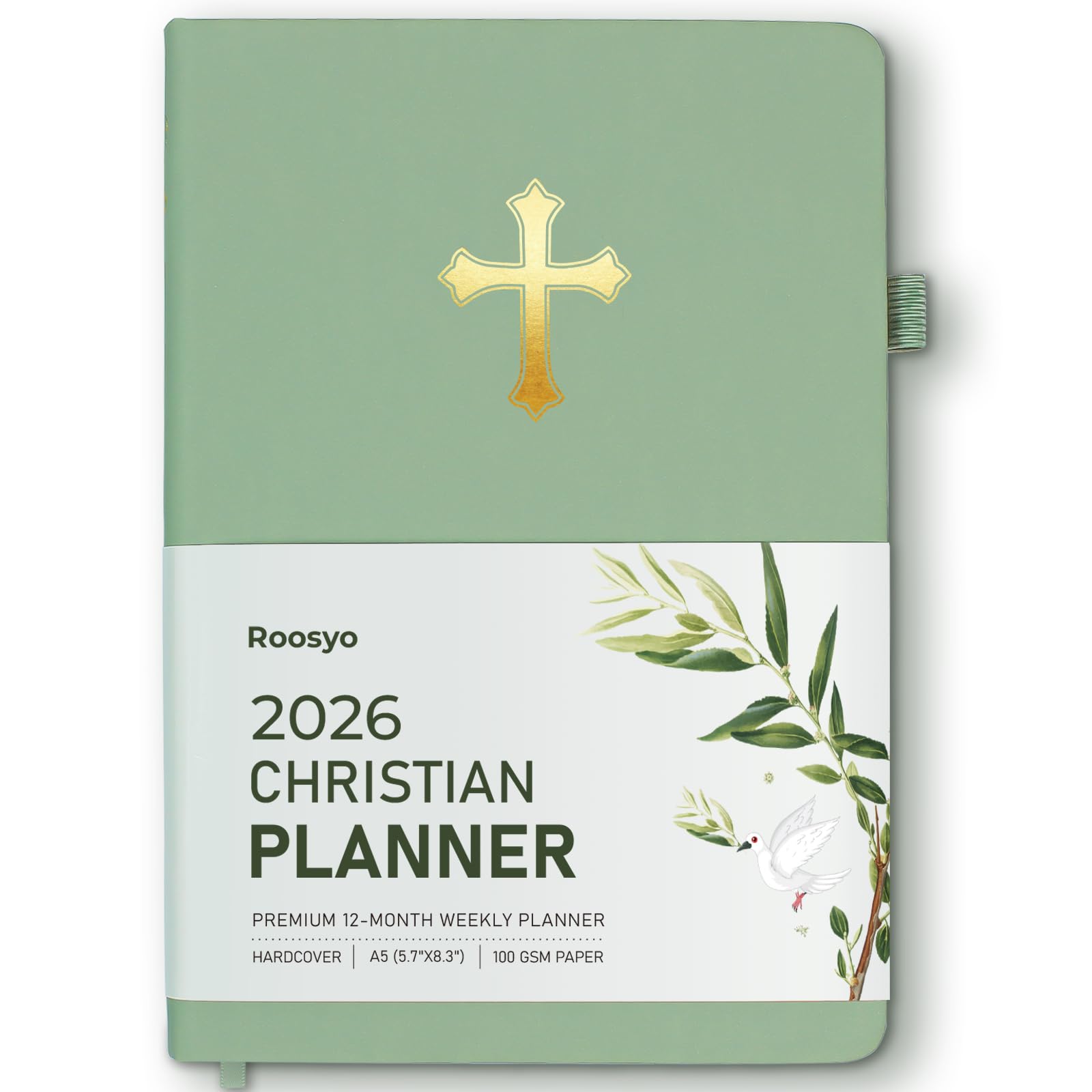2026 Prayer Notebook, Planner, Hardcover, Sage Green