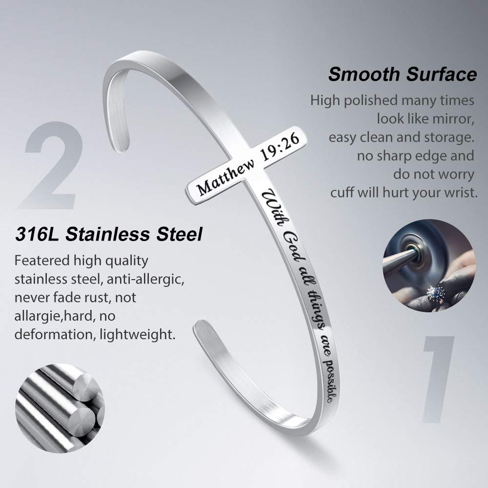 Bible Verse Cross Bracelet