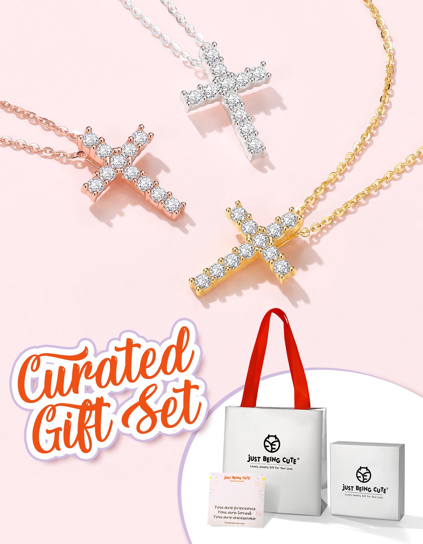 Gold Plated 925 Silver Cross Pendant For Girls