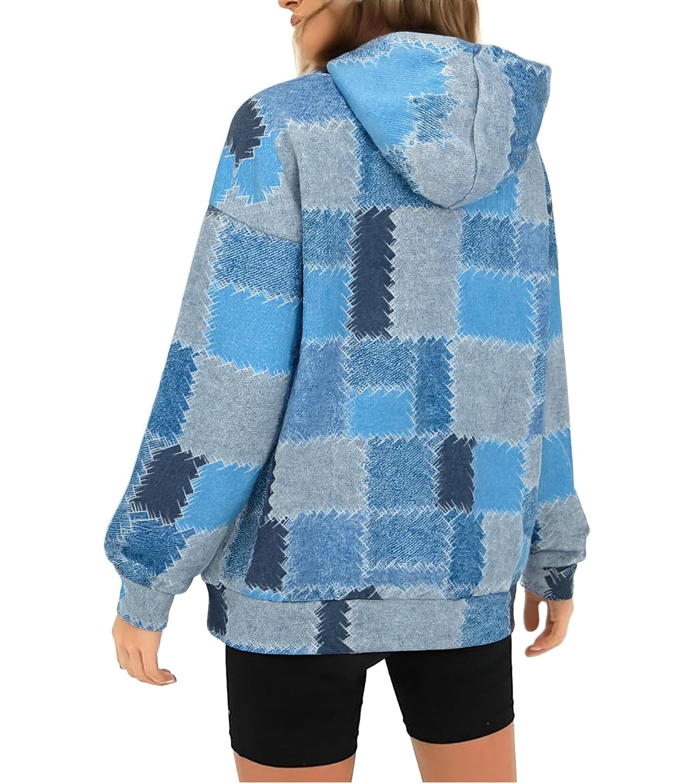 Cool Blue Blend, Striped Cross Sweatshirt, Pullover