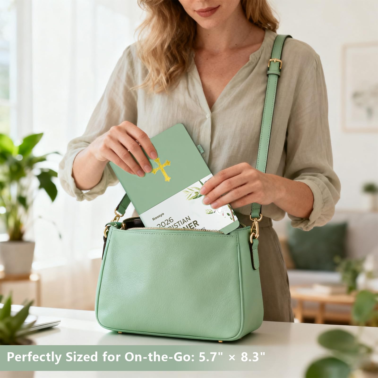 2026 Prayer Notebook, Planner, Hardcover, Sage Green