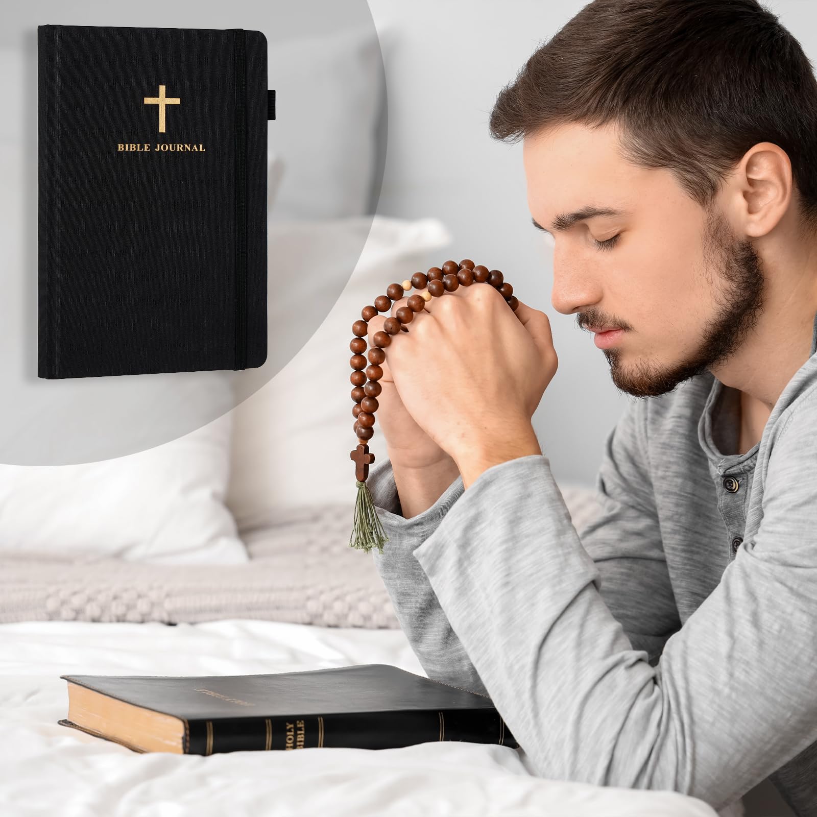 Prayer Journal for Men, Bible Notebook, Black