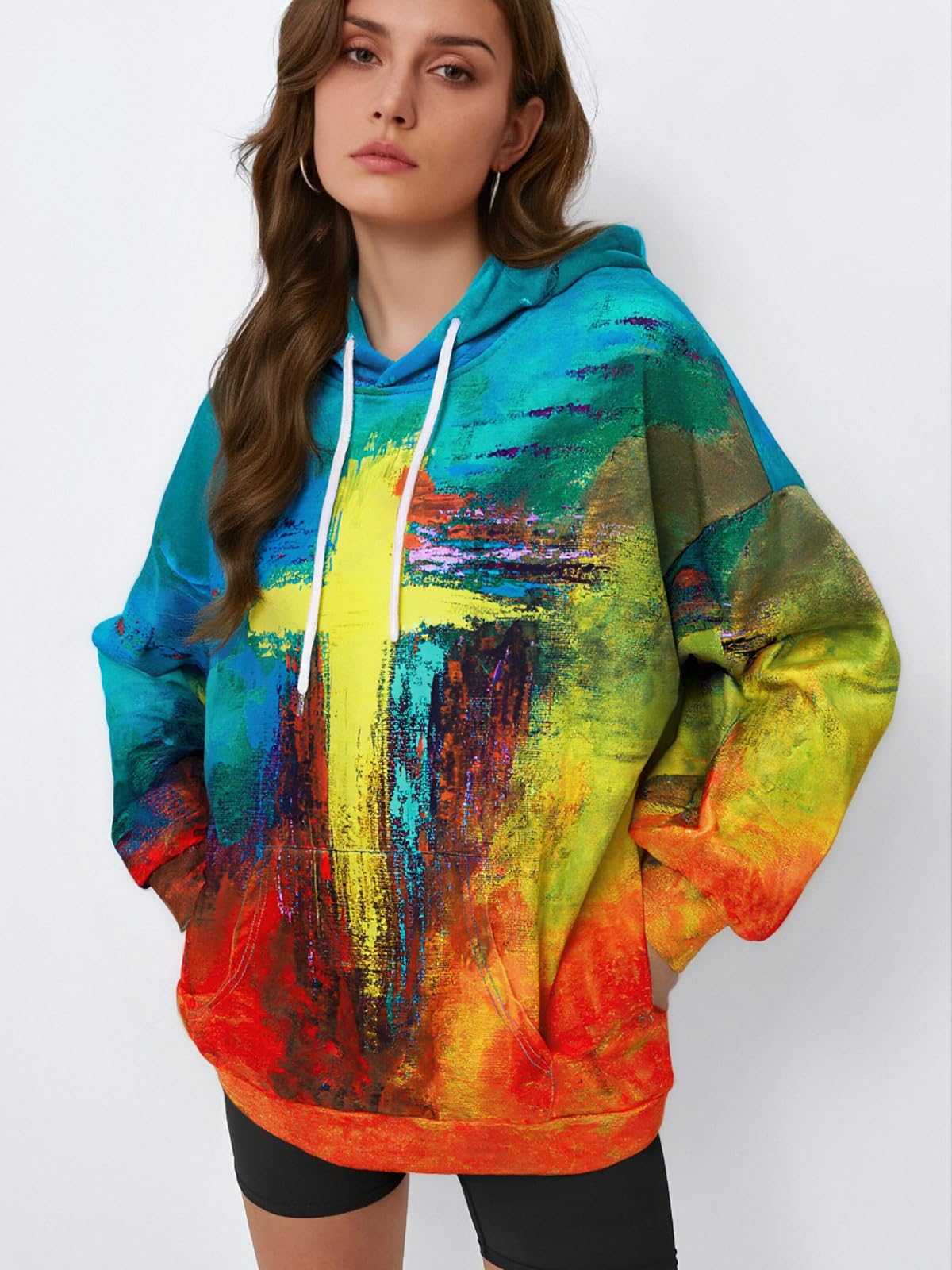 Striped Cross Sweatshirt, Pullover