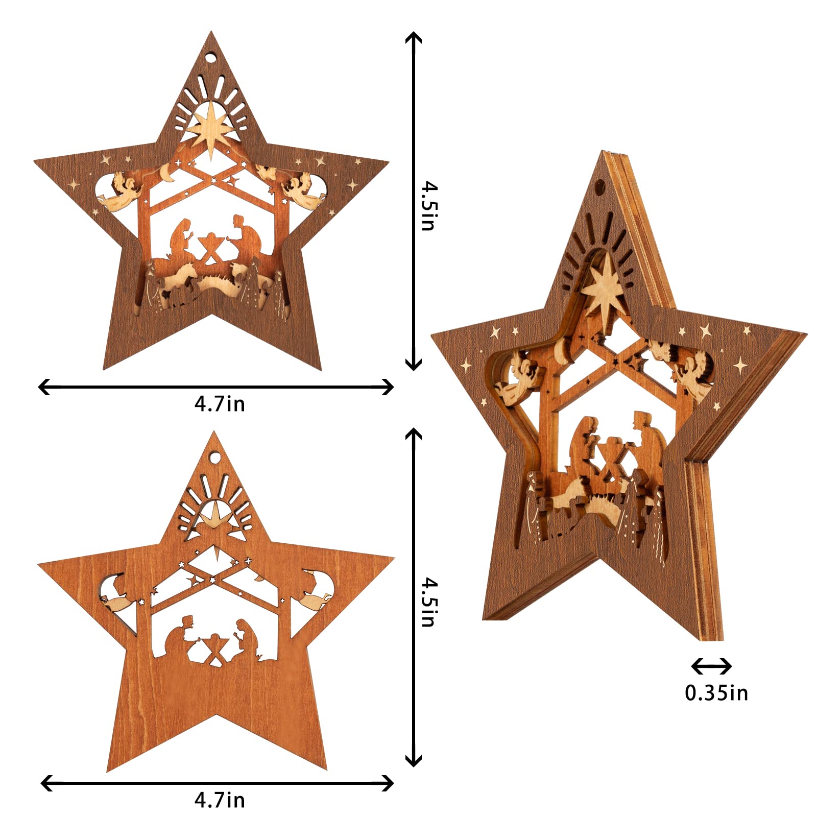 Wooden Star Shaped Ornament