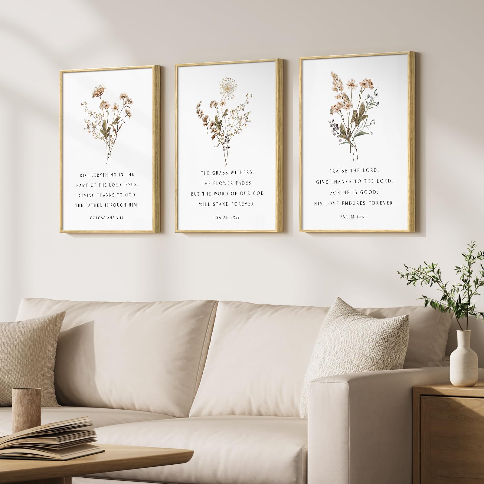 Set of 3 Framed Christian Scripture Wall Art Set of 3, 12x16