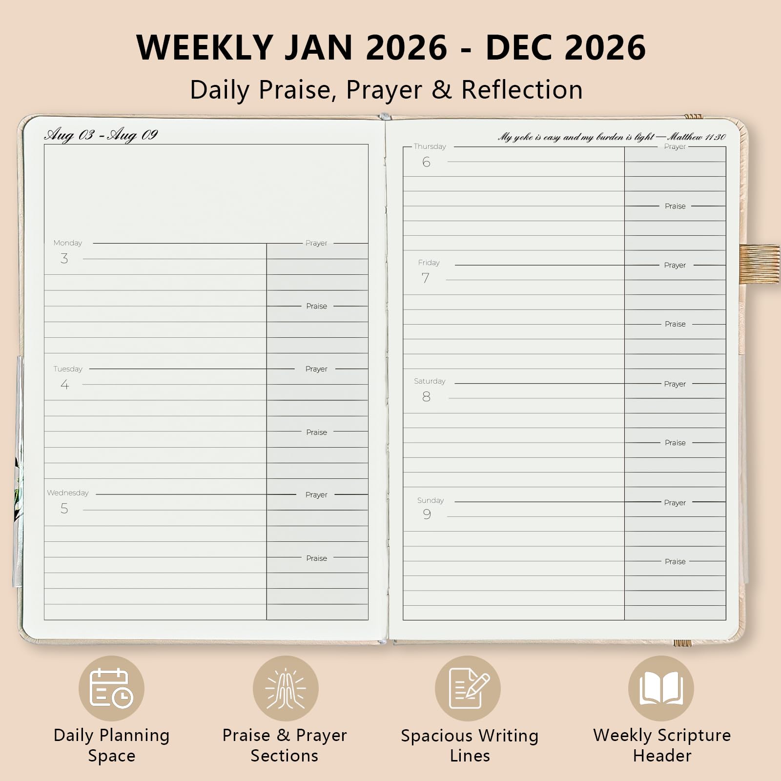 2026 Prayer Notebook, Planner, Hardcover