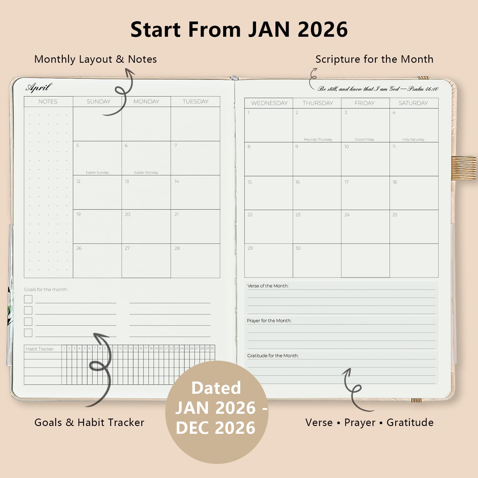 2026 Prayer Notebook, Planner, Hardcover