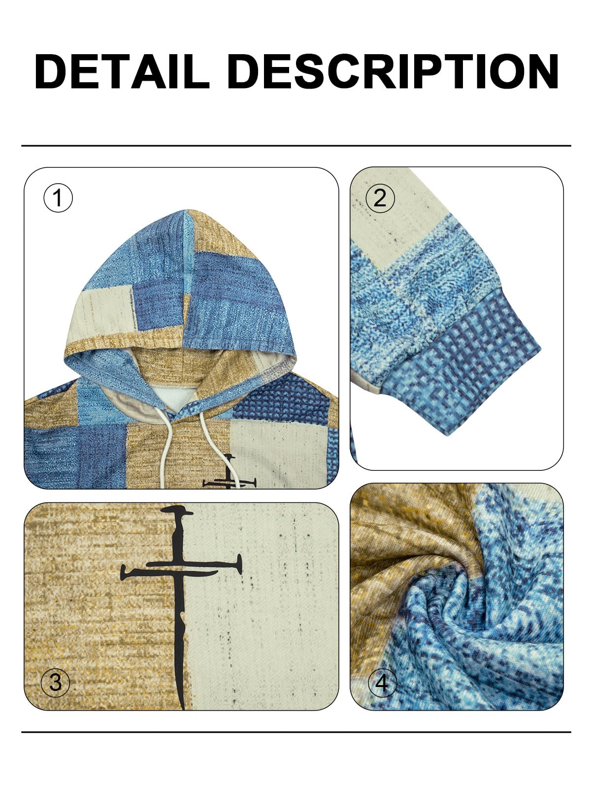 Blue/brown , Striped Cross Sweatshirt, Pullover