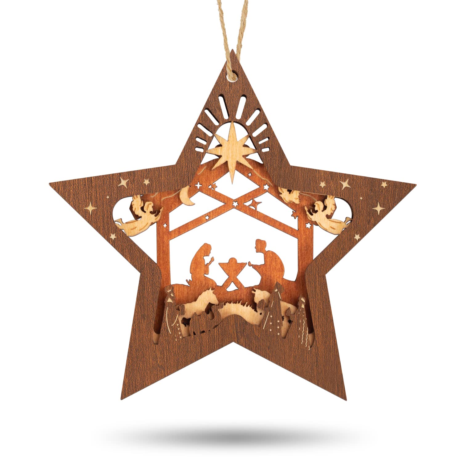 Wooden Star Shaped Ornament