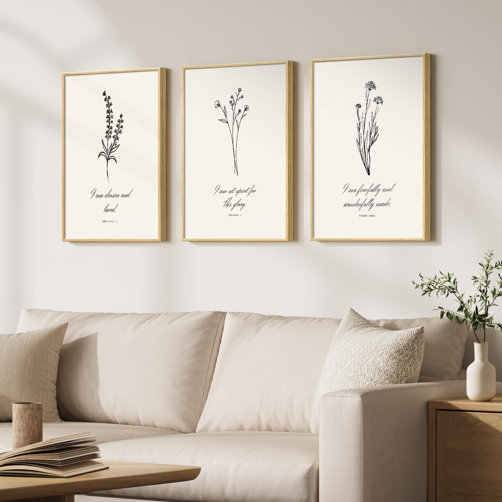 3 Set Framed Floral Wall Art, 12x16 Inch