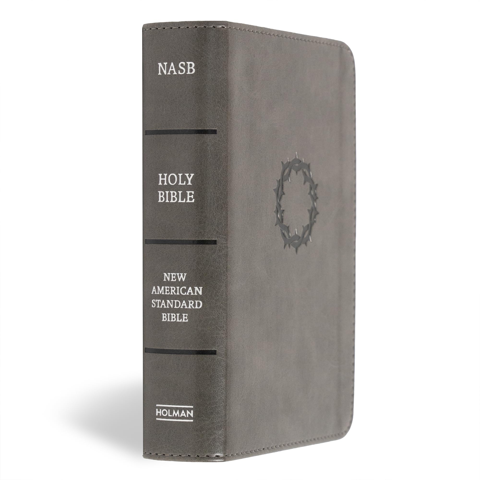 Large Print Bible, Charcoal Leather Touch