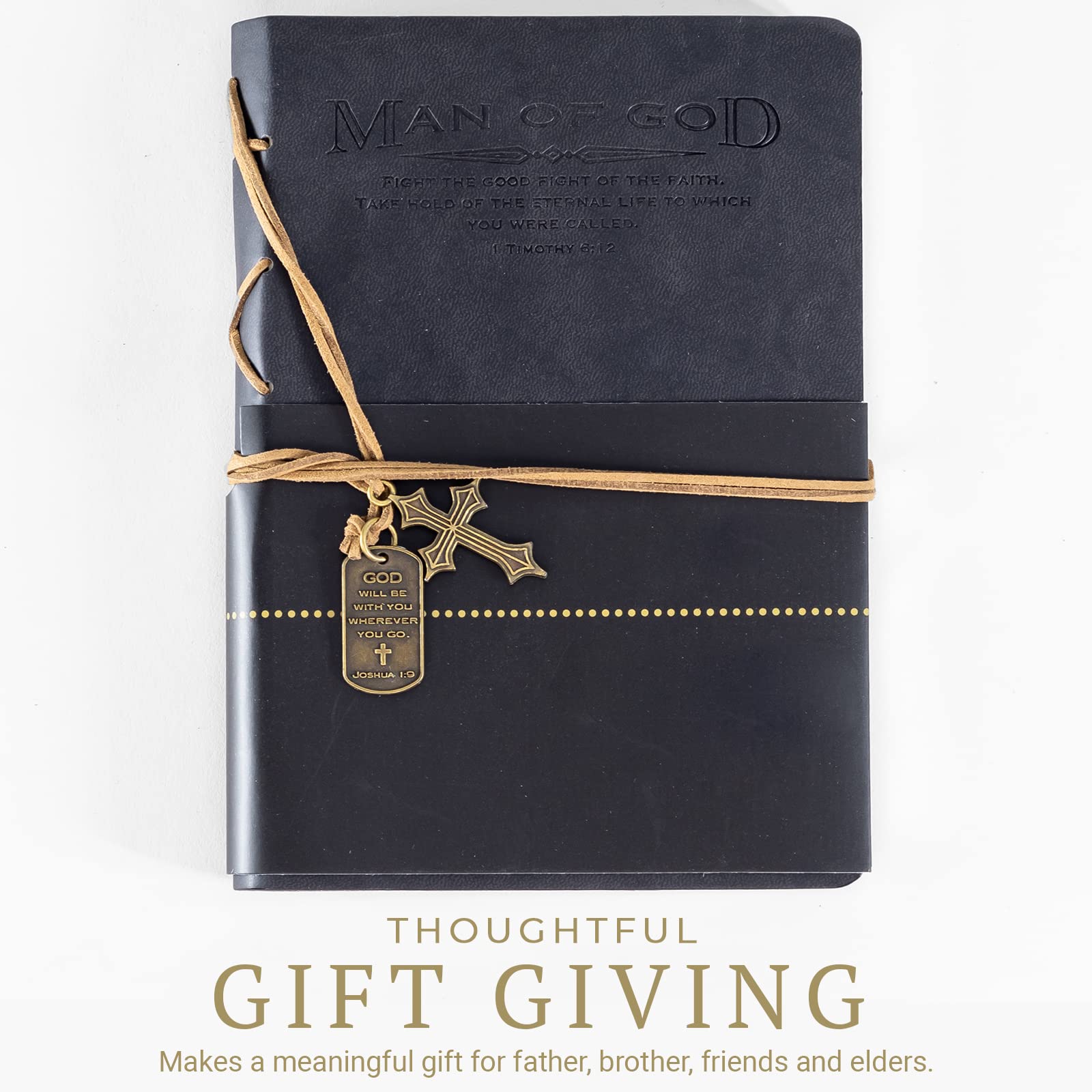 Journal, Man of God w/ Black Cross Charm