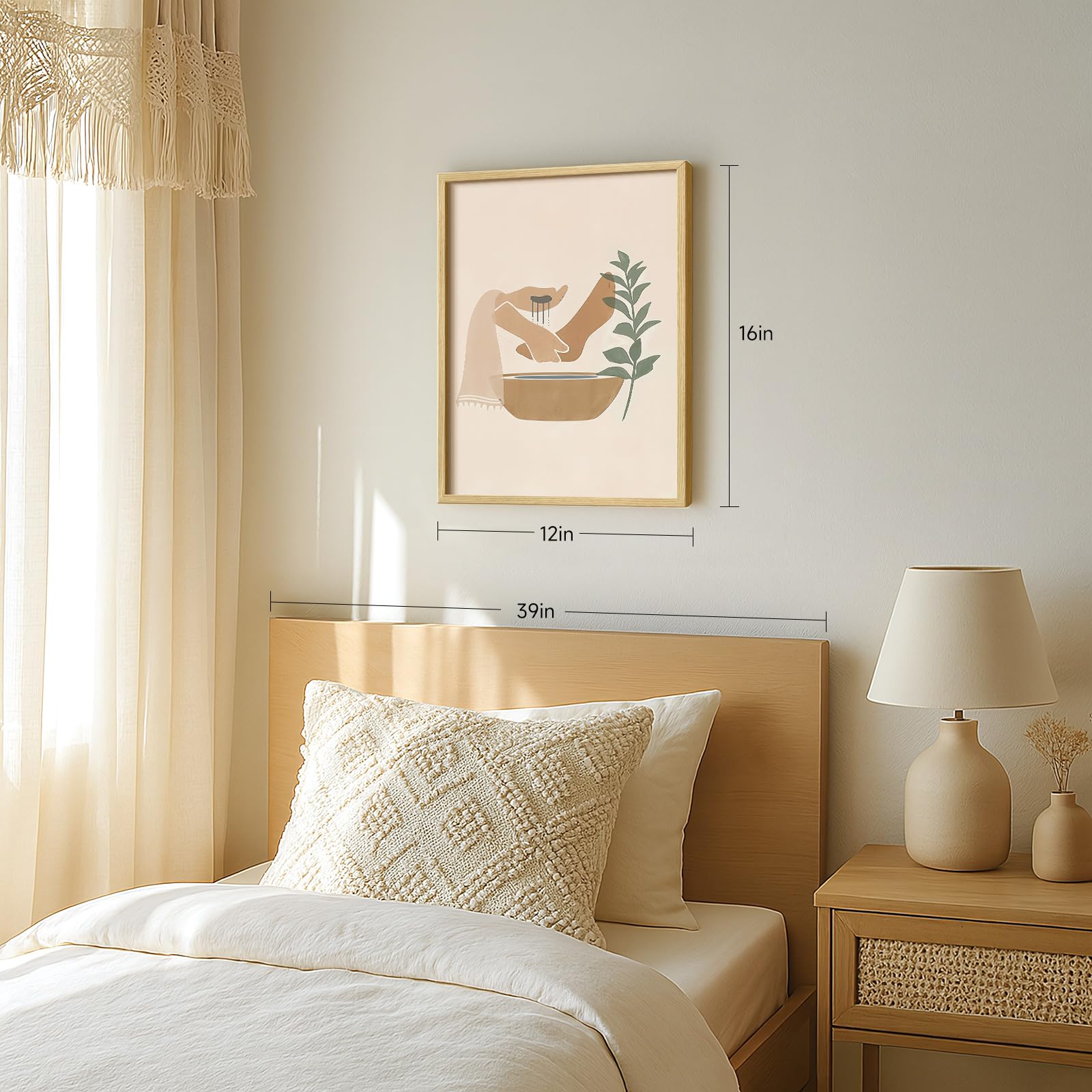 Framed Jesus Washing Feet Canvas Print, 12x16 In