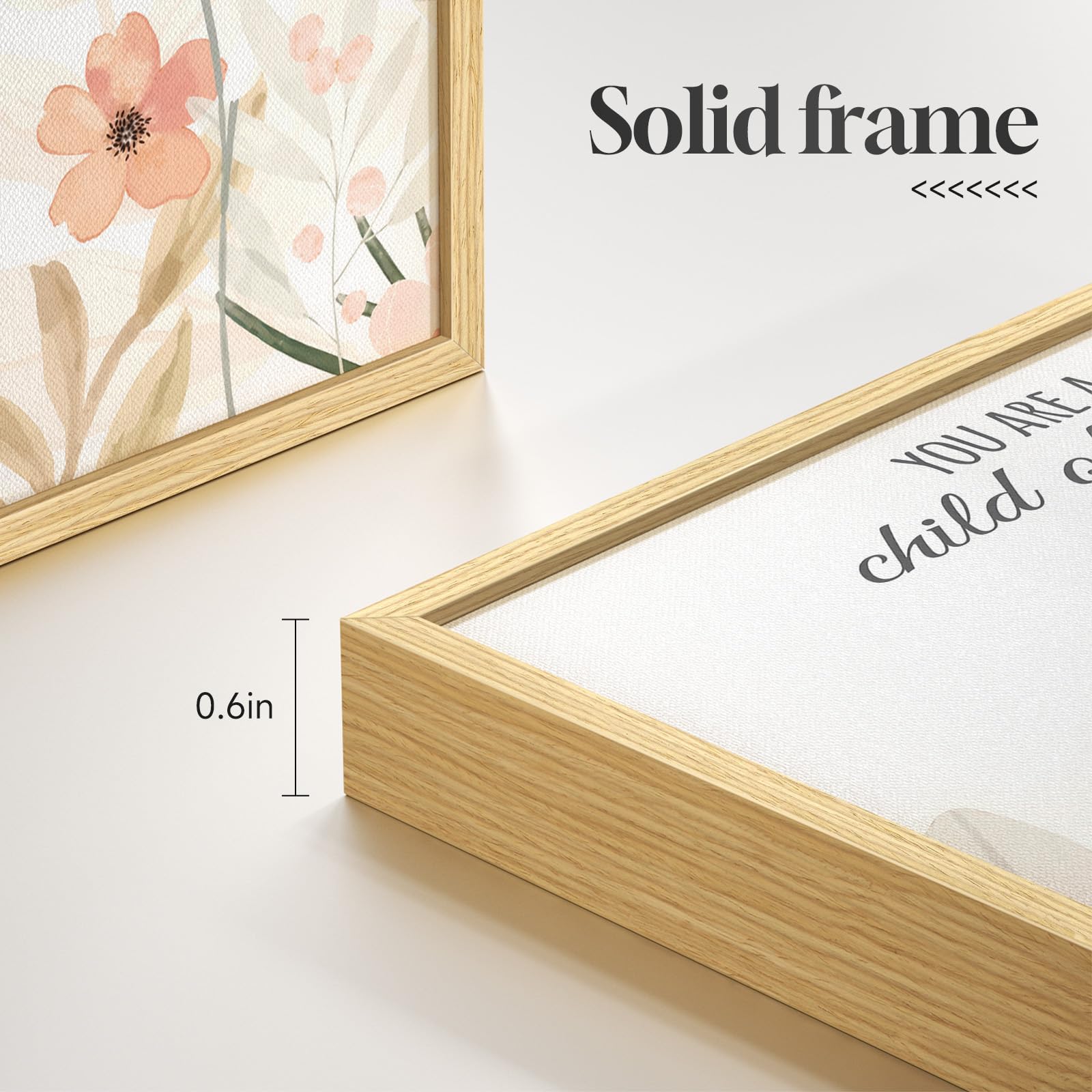 3 Set, Framed Christian Wall Art , Botanical Floral Scripture , 12x16