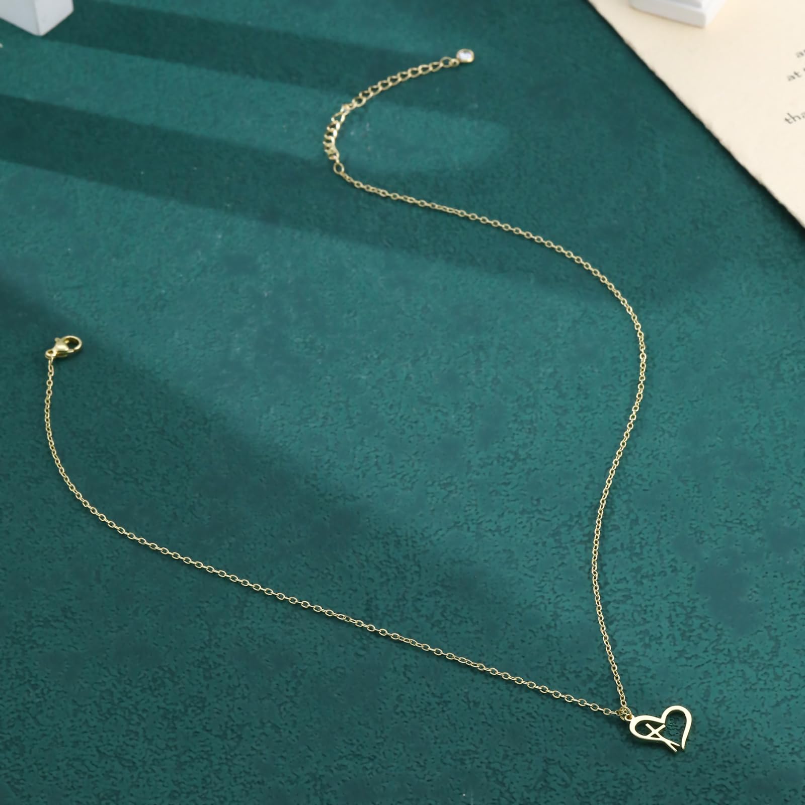 14K Gold Plated Dainty Small Heart Cross Pendant