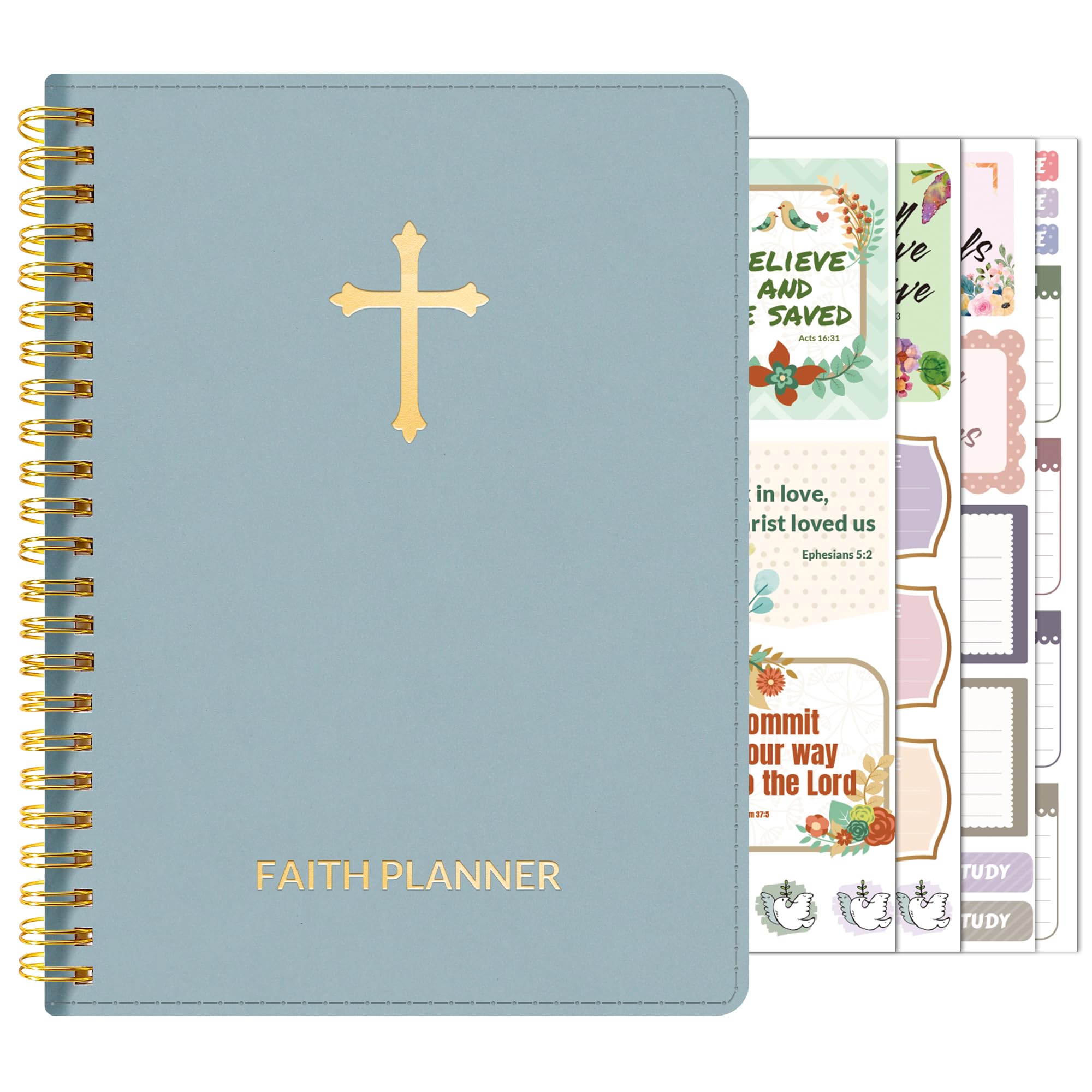 A5, Bible Journal and Prayer Planner(Gray Blue)