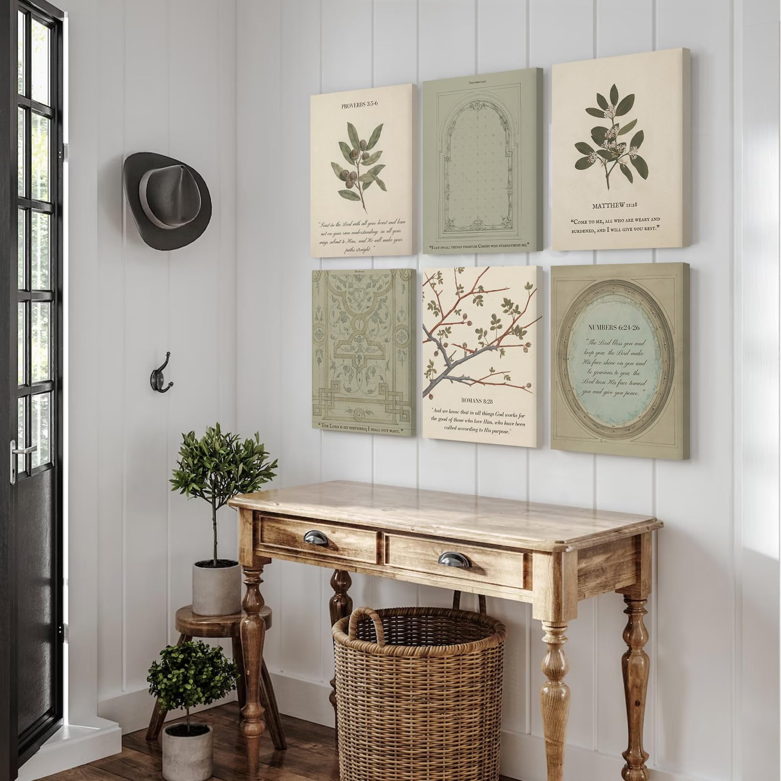 Sage Green, Vintage Bible Verse Canvas /Wall Decor 8x10