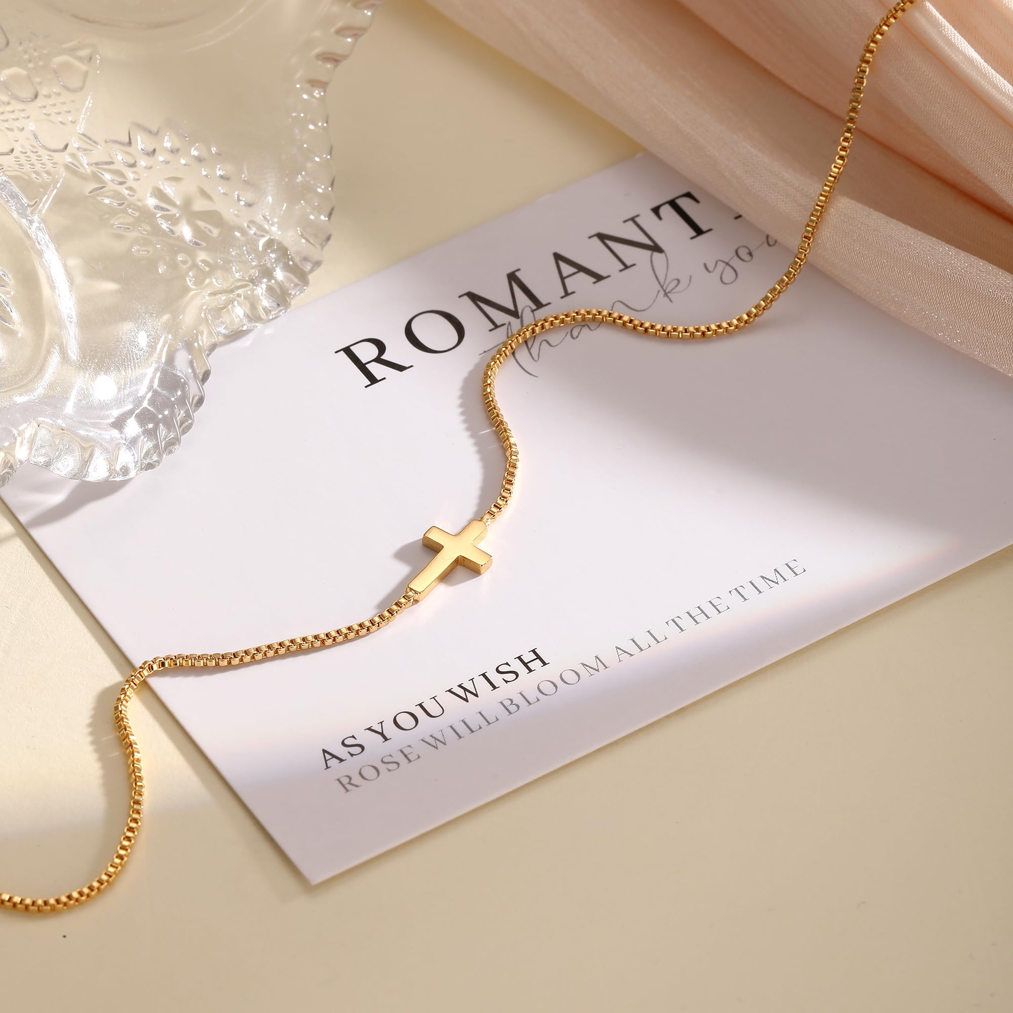 Dainty Small Sideways Cross Pendant