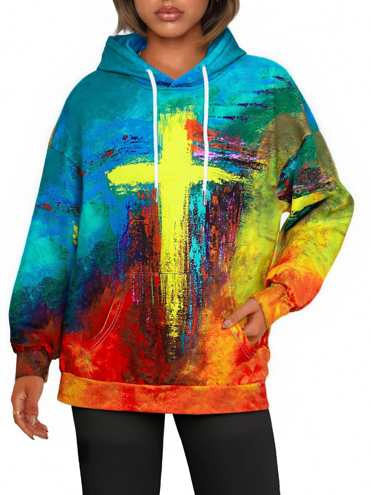 Striped Cross Sweatshirt, Pullover