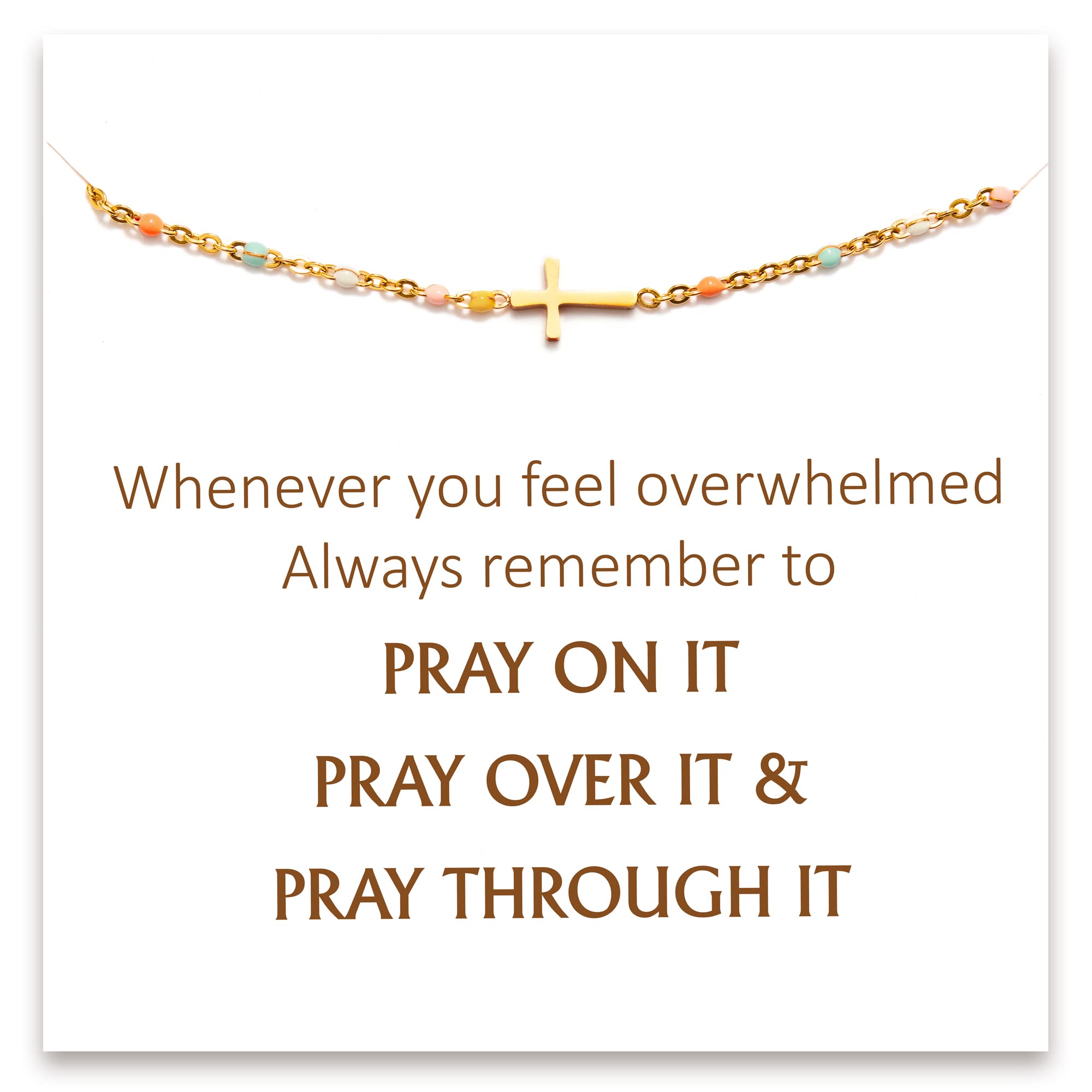 Dainty 18K gold–plated cross bracelet