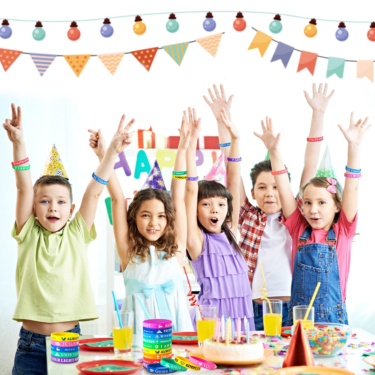 20 Pcs Bulk Silicone Colored Wristbands