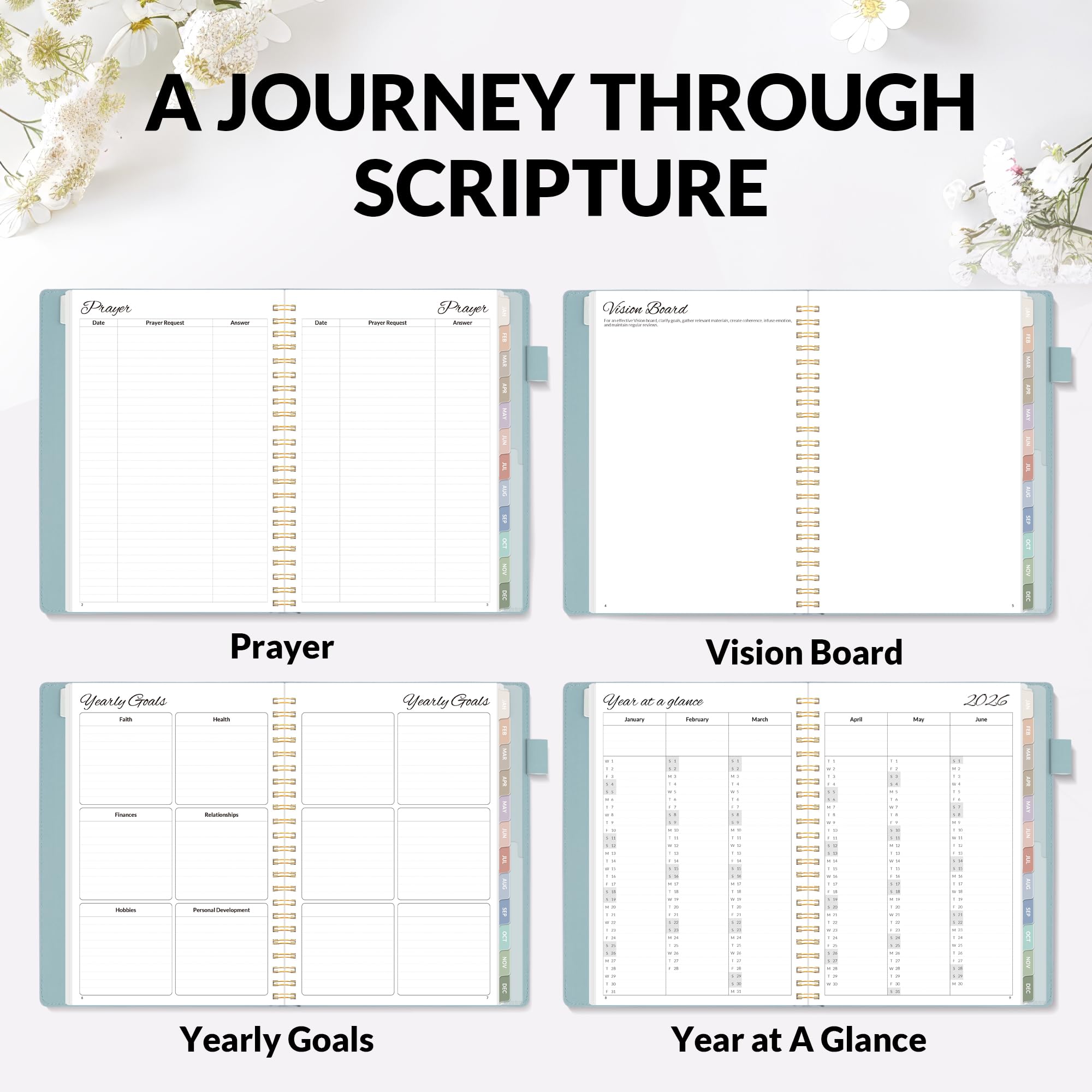 A5, Bible Journal and Prayer Planner(Gray Blue)
