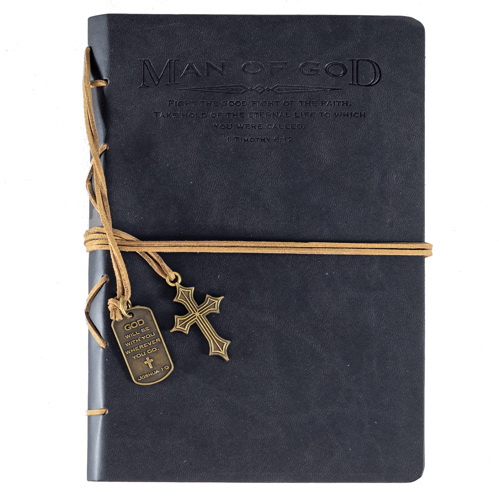 Journal, Man of God w/ Black Cross Charm
