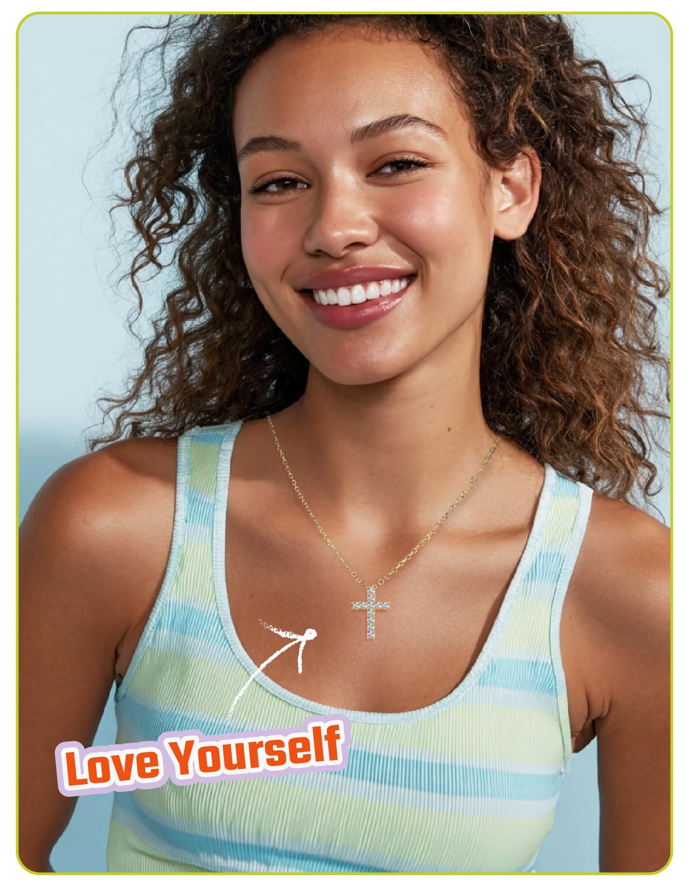 Gold Plated 925 Silver Cross Pendant For Girls