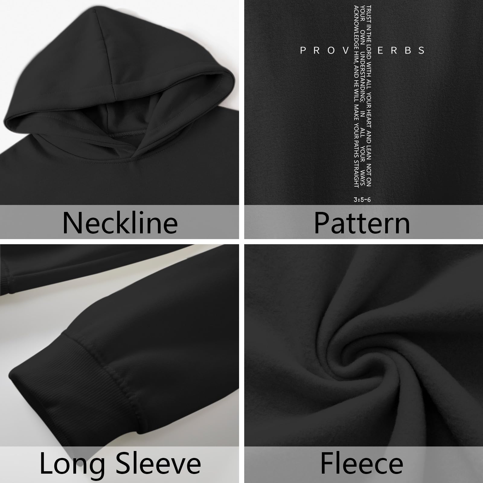 Men Hoodie/ Faith Cross/Vintage Bible Verse/Graphic Pullover