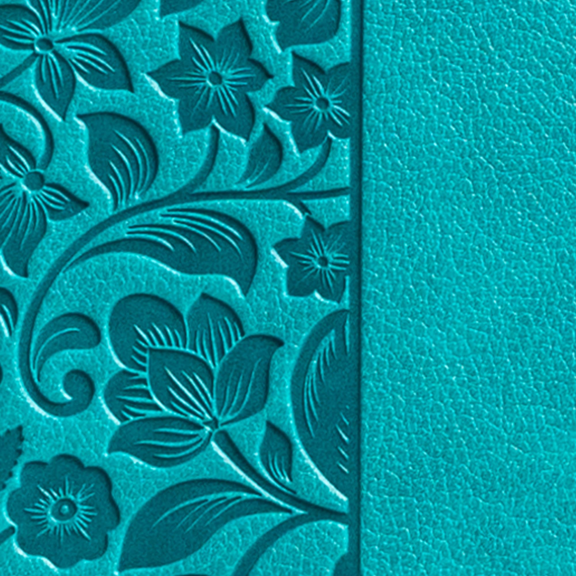 Large Print Compact Reference Bible, Teal Leather Touch