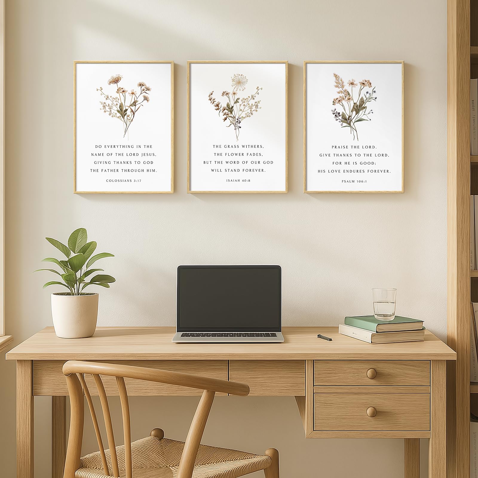 Set of 3 Framed Christian Scripture Wall Art Set of 3, 12x16
