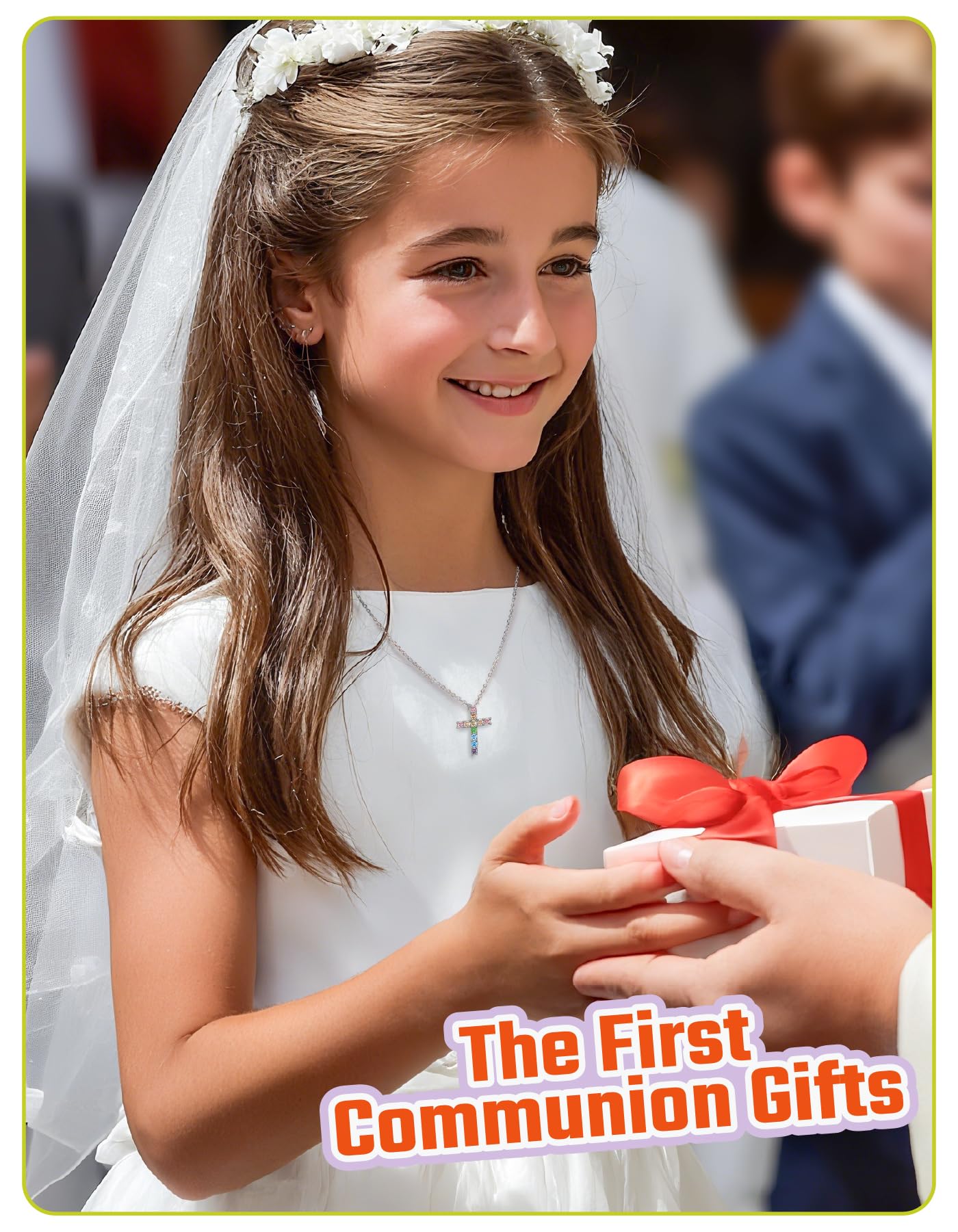 925 Colorful Cross Necklace for Girls