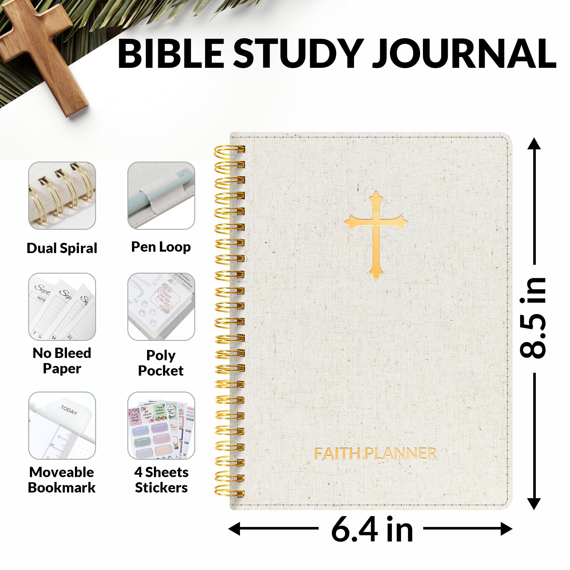A5, Bible Journal and Prayer Planner(Beige)