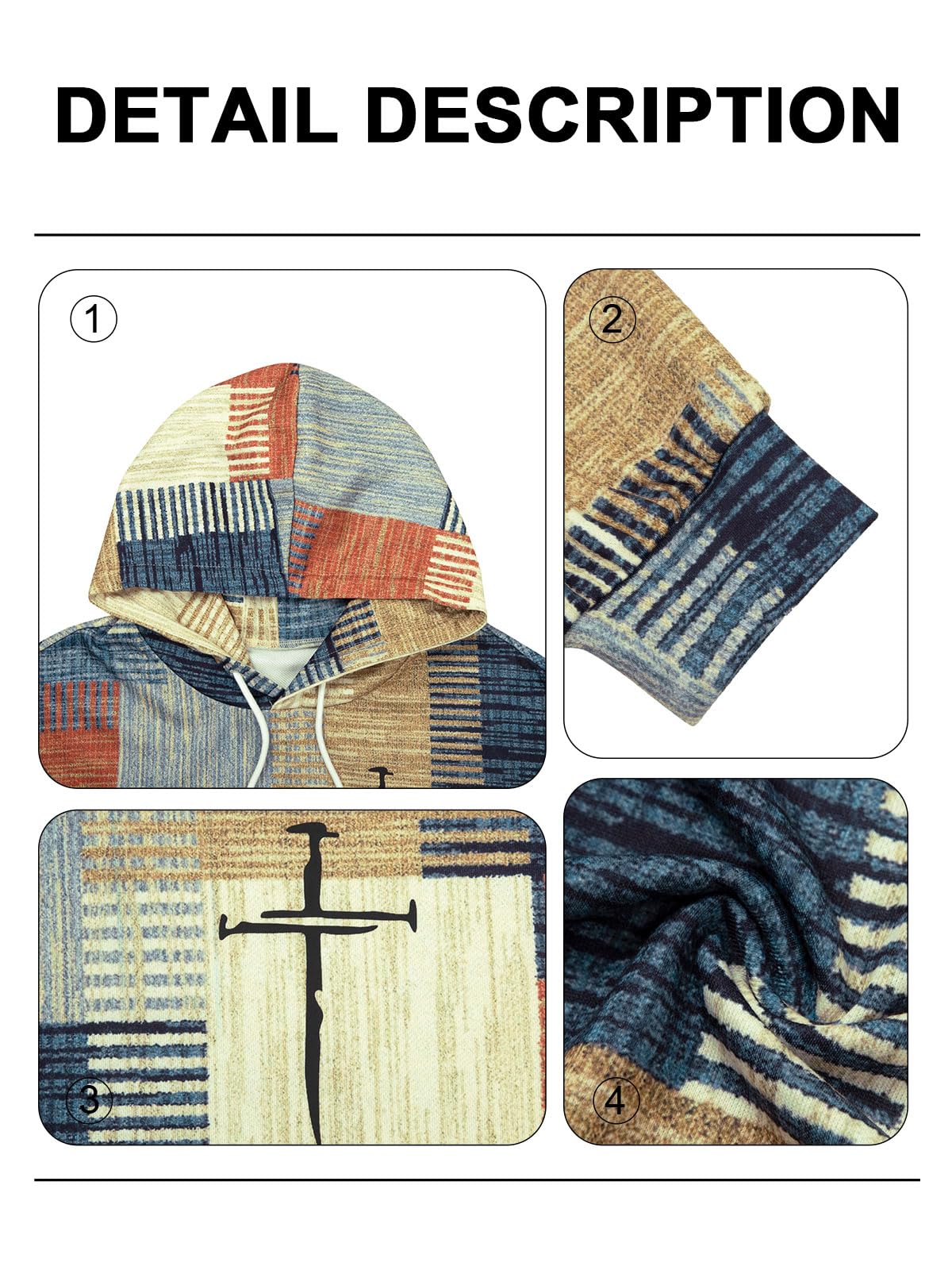 Brown Blend, Striped Cross Sweatshirt, Pullover