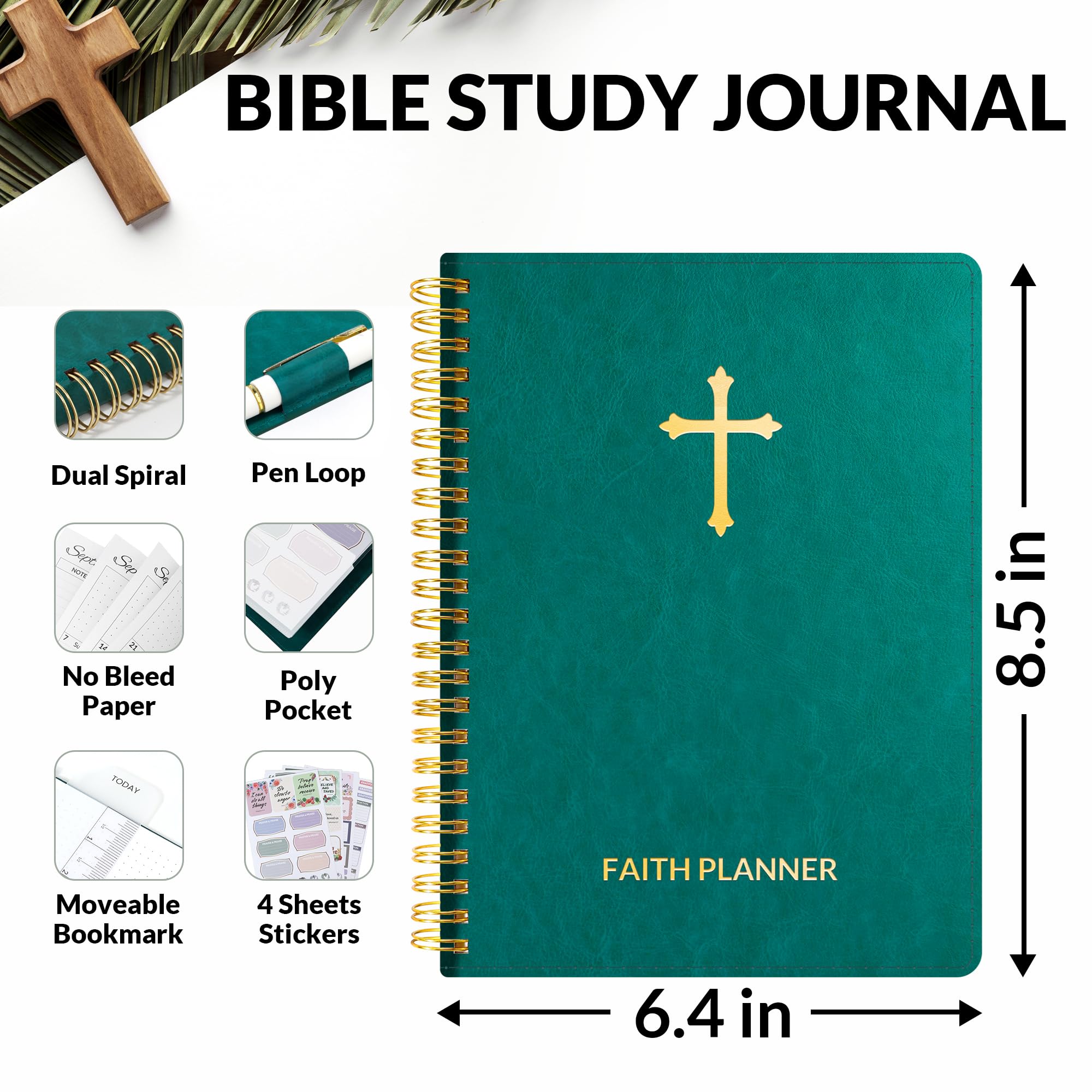 A5, Bible Journal and Prayer Planner(Pacific Green)
